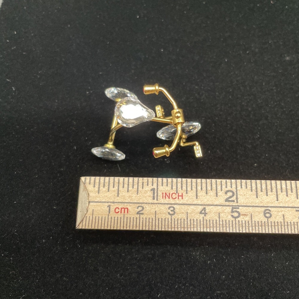 Swarovski Crystal Memories Tricycle Figurine Gold 219198 Retired Signed Moveable - Picture 6 of 7